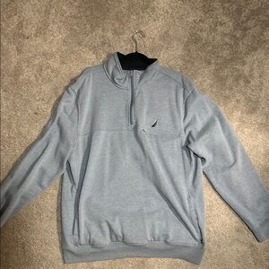 Nautica Men's Light Blue Quarter-Zip Sweater